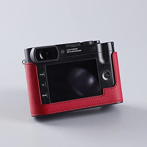 SIUTATDSH Camera Half Case for Leica Q2, Vintage Metal Genuine Leather Camera Protective Cases Stylish Portable Shockproof (Black) by SIUTATDSH - Used condition - Image 3