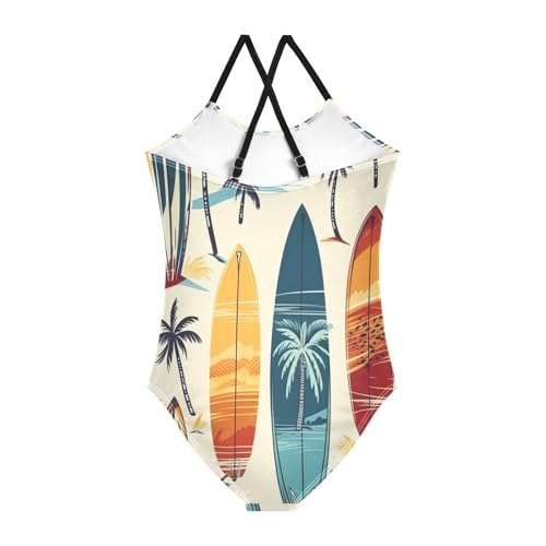 Girl's One Piece Swimsuit Tropical Surfboard Beach Bathing Swimwear2