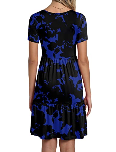 Image of TAOHUADAO 2026 Summer Dresses for Women Short Sleeve Ruffle Casual Sundress with Pockets