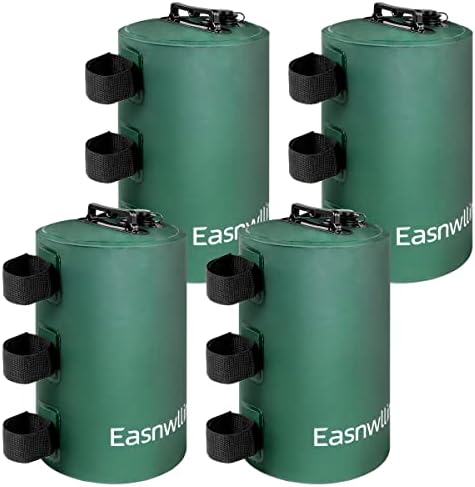Easnwllim Canopy Water Weight Bag Leg Weights for Pop Up Canopy,Tent,Gazebo,Set of 4,Dark Green