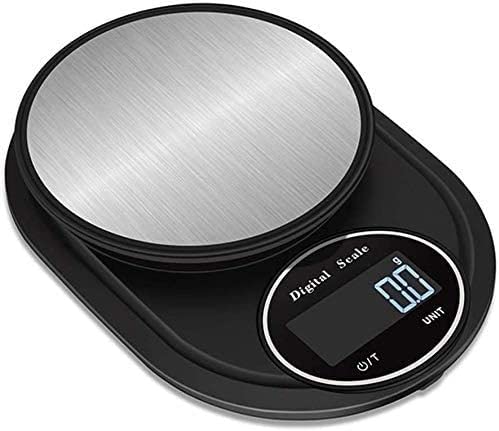 Electronic Scales 0.1g/10kg High Precision Digital Kitchen Scale Stainless Steel Jewelry with LCD Display (B 10kg/1g) (A 5kg/1g)