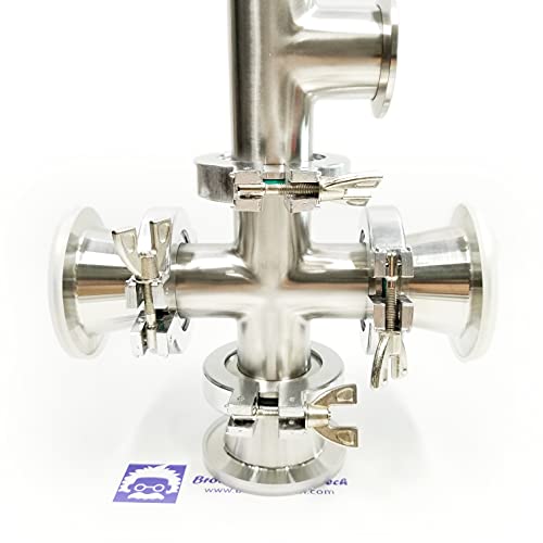 Image of bmotiontech Superior Grade - KF40 Tee 3-Ways Vacuum Adapter, All Ends with KF-40 (NW40) Flange, Made of Stainless Steel 304, Finely Polished