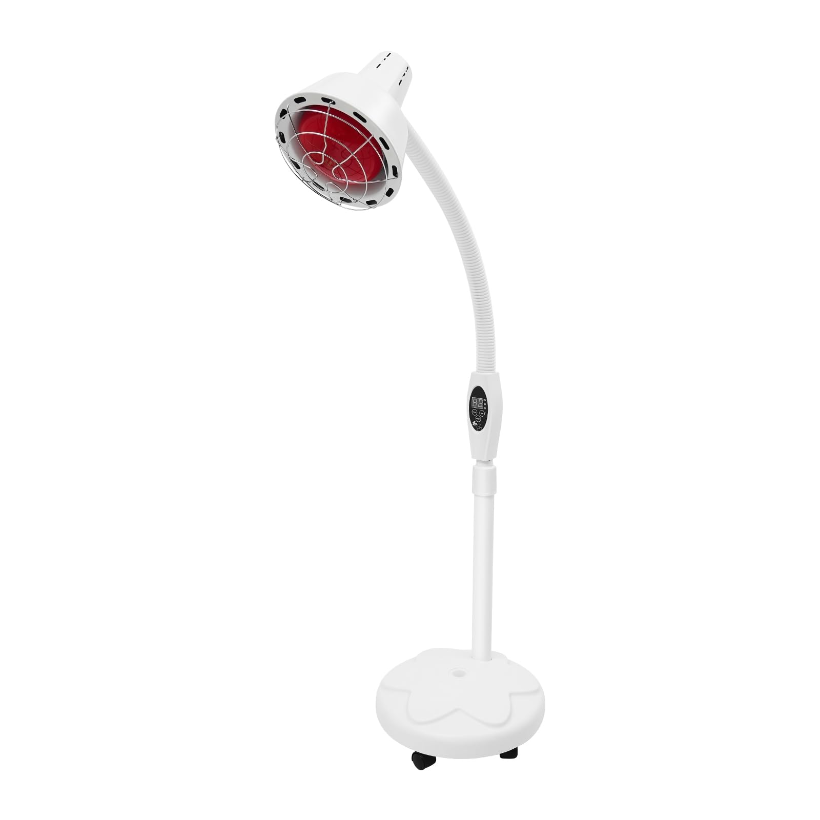 Lampe Infrarouge 275W, Lampe Chauffante Infrarouge, Lampe avec Télécommande, Hauteur Réglable 49-63'' et Rotation 360°, Écran LED, Roulettes Silencieuses Pour Salon de Beauté, Spa, Domicile