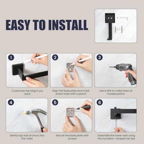 Bathroom Hardware Accessories Set: Bath Towel Bar Set - image 9