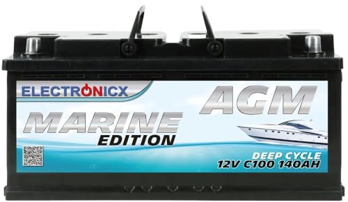 High Performance 140Ah Marine Edition AGM Battery - 140Ah 12V Car Battery Solar Battery Camping Battery Perfect for Solar Panels