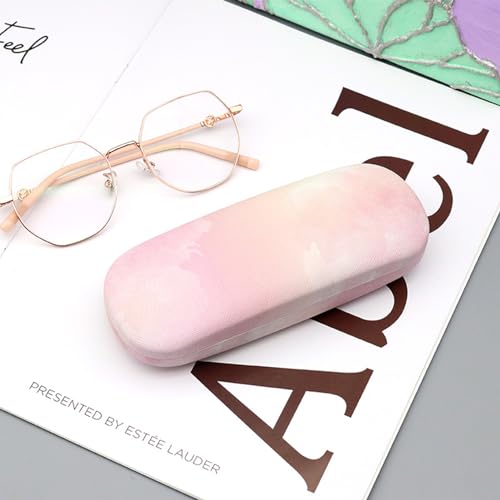 Image of 3 Pack Glass Cases Hard Shell, Portable Hard Eyeglasses Case Linen Fabrics Eyeglass Organizations for Women Girls