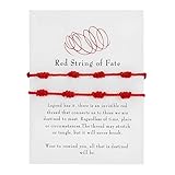 ZXfad 2pcs Braccialetto di Coppia con filo rosso, Braccialetto Portafortuna da Donna, regalo per amici, Regalo di Coppia, Braccialetto con filo Rosso