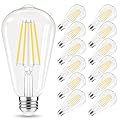 GvvooHome Edison Bulbs 60 watt LED, E26 LED Bulb Non-Dimmable, 4000K Daylight White, ST58 Vintage Light Bulbs, 90+ CRI, E26 Medium Base, Clear Glass, 12 Pack