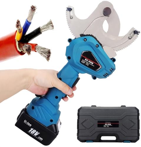 Cordless Hydraulic Cable Cutter - Rechargeable Electric Wire Cutting Tool for Cu/Al Armored Cables, 75M Ratchet Wire Cutter, Portable and Efficient Cable Cutting Solution