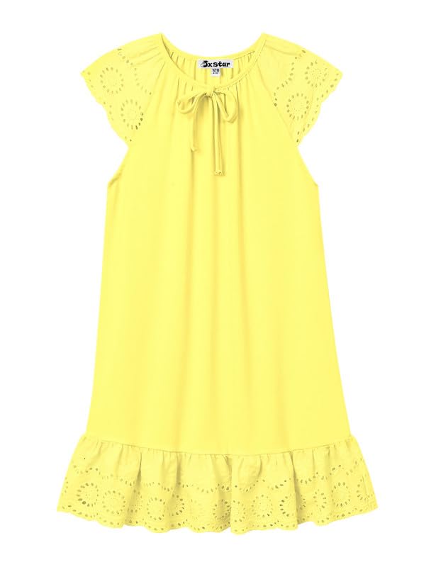 Jxstar Girls Nightgown Flutter Sleeve Pajamas Princess Nightie Dresses Sleepwear