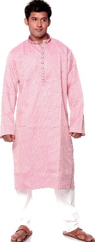 Kurta violet brodé main Exotic India, l'excellence du fil tissé
