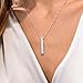 MYKA – Personalized 4-Sided Vertical 3D Bar Necklace Pendant – Custom Made Engraved Text - Jewelry for Gift for Mom, Her – Gift for Mother’s Day, Christmas, Birthday