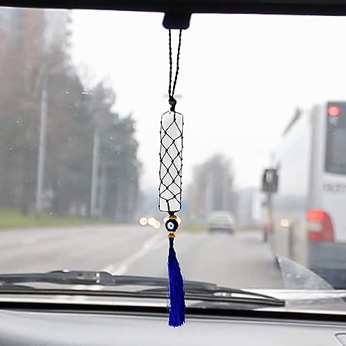 Image of Selenite Crystal Evil Eye Hanging for Home Decor & Car Dashboard Decoration | Nazar Battu for Home Entrance | Ideal for Gifting & wall Decor