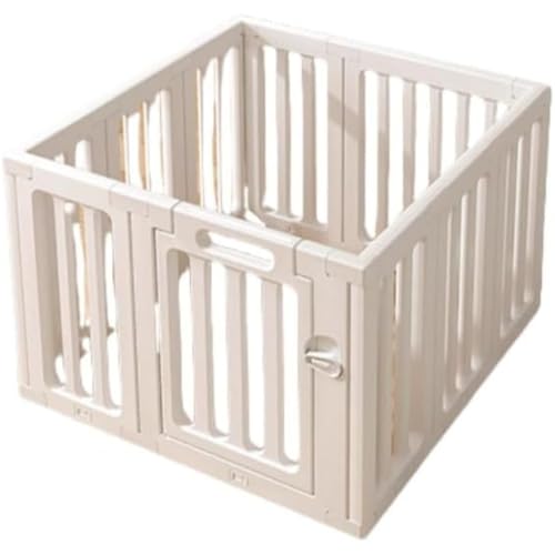 Iuseike ベビーサークル 置ける ドア付き ベビーフェンス 折りたたみ式 変形可能 取り付け簡単 便利な収納 滑り止め底 安全、安定、高さ60cm 自宅、幼稚園、ベビーシャワーのギフト、ペットの飼育などに適しています (80X90CM)