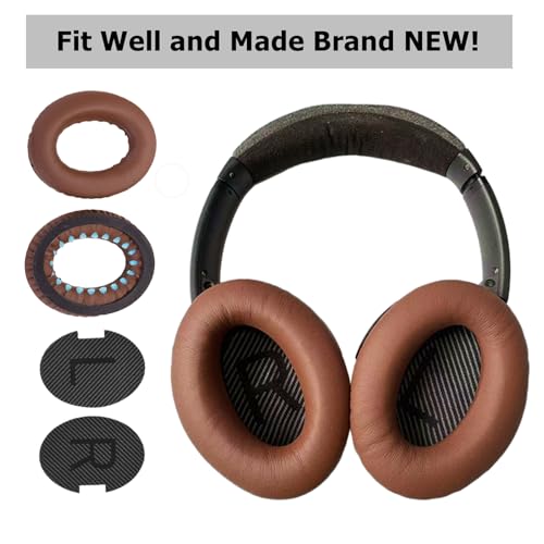 Headphones Replacement Ear Pads,for Bose Quietcomfort QC15 QC25 QC35 35 ii-(Brown)