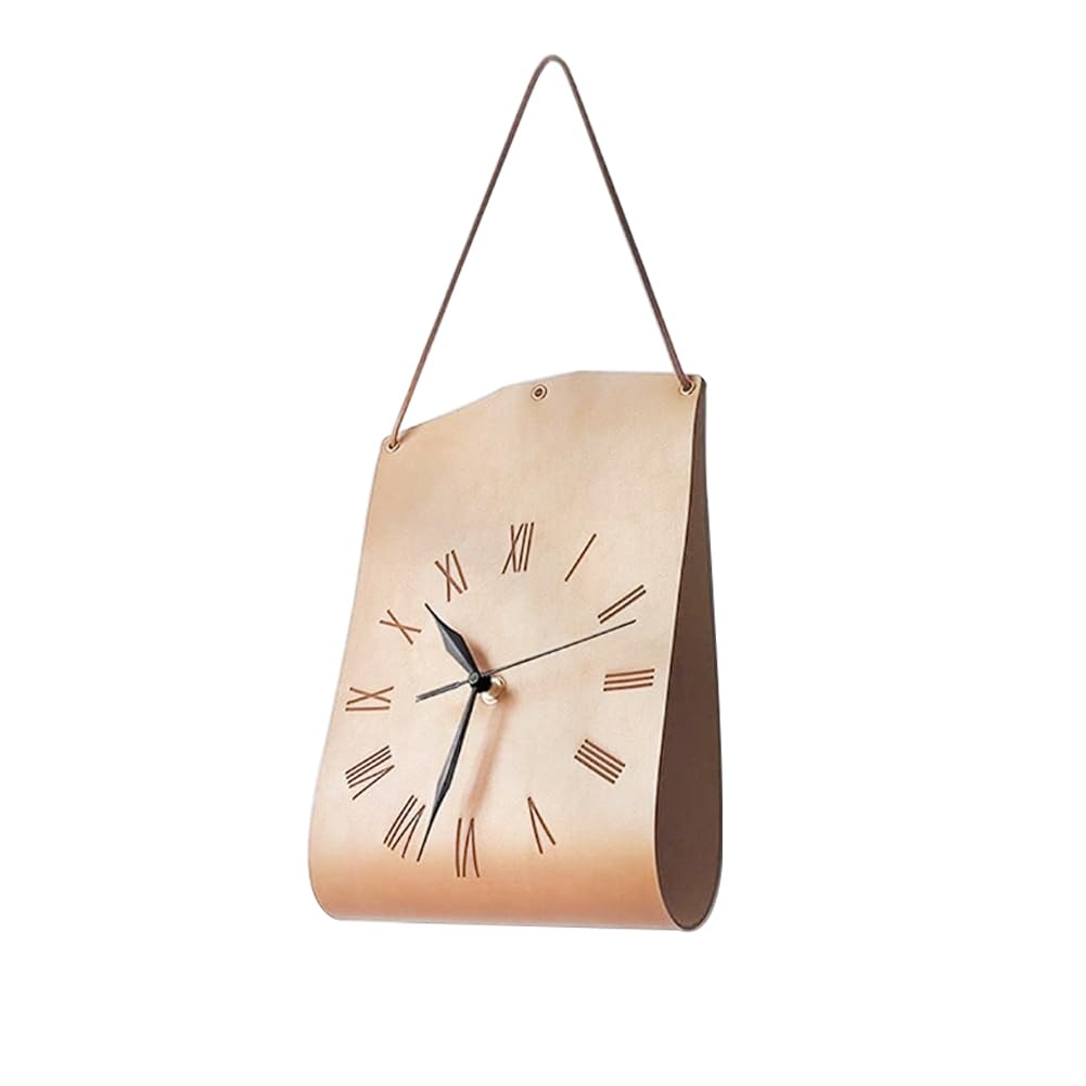 Horloge murale vintage en cuir moderne et silencieuse pour décorer votre salon