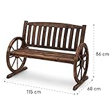 blumfeldt Murnau Gartenbank aus Echtholz dekorative Bank, flammenbehandelt - 7