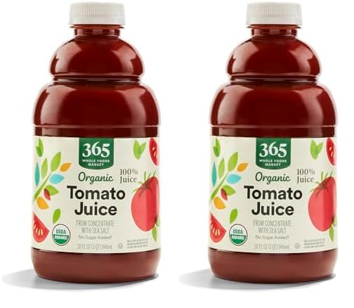 365 by Whole Foods Market, Organic 100% Juice from Concentrate with Sea Salt, Tomato Juice, 32 Fl Oz (Pack of 2)