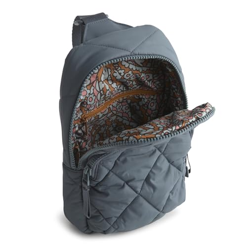 Image of Vera Bradley Women's Featherweight Lorman Sling Backpack - Water Resistant Crossbody Purse for Travel & Work - Dark Slate