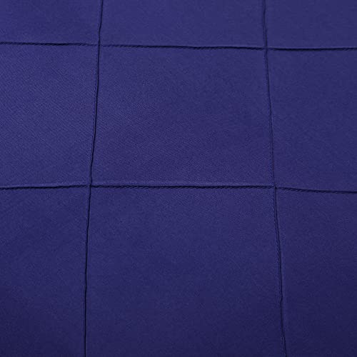 Vaulia Embroidered Diamond Pintuck Design Duvet Cover Set, Soft Microfiber Queen Size, Navy Blue Color 3-Piece (1 Duvet Cover 2 Pillow Shams) #TOP5