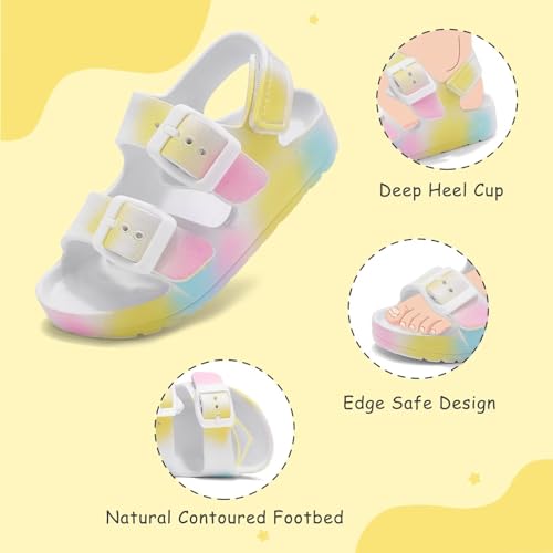 Image of Toddler Girls Boys Sandals Adjustable Buckle EVA Slipper Sandals With Hook Loop Back Strap