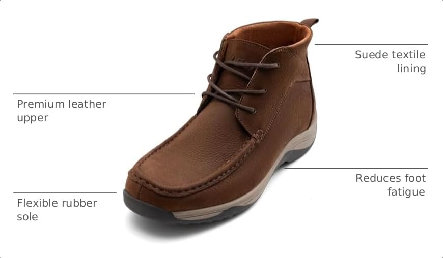 Image of Arkbird Chukka Boots for men, Grainy Leather Lace-up Ankle Boot Fashion and Comfort Casual Oxfords