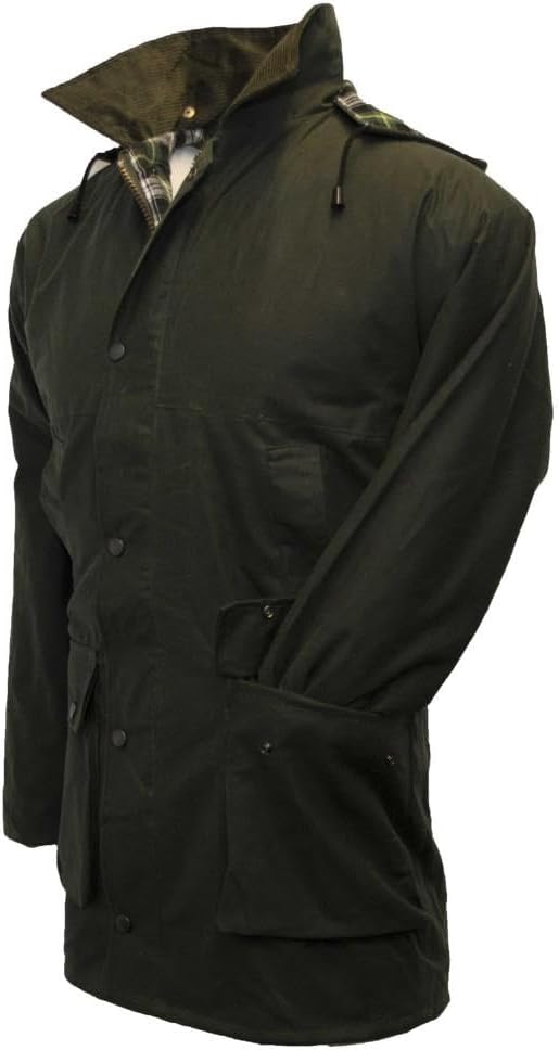 Walker and Hawkes Wax Padded Blackstone Jacket for Men - Waterproof Canvas Jacket with Soft Cotton Lining, Padded Filling