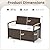 RELAX4LIFE Wicker Outdoor Storage Bench - Rattan Deck Box w/Protective Liner for Patio Furniture Pillows, Pool Supplies & Garden Tools, Porch Loveseat with Seat Cushion, Acacia Wood Armrests