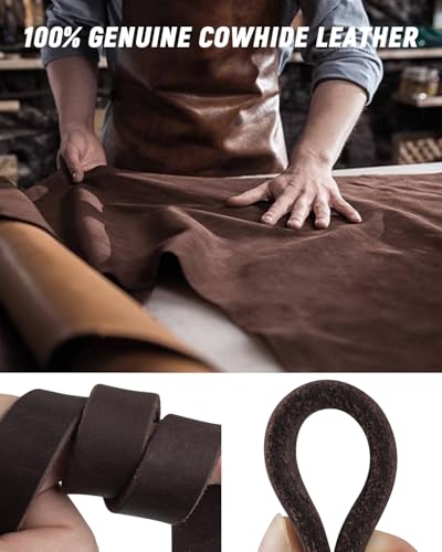 Joytale Leather Dog Lead, Genuine Cowhide with Brass Hook, Heavy Duty Leather Leads for Large Medium Dogs(Brown, 180cm×2cm) - Image 4