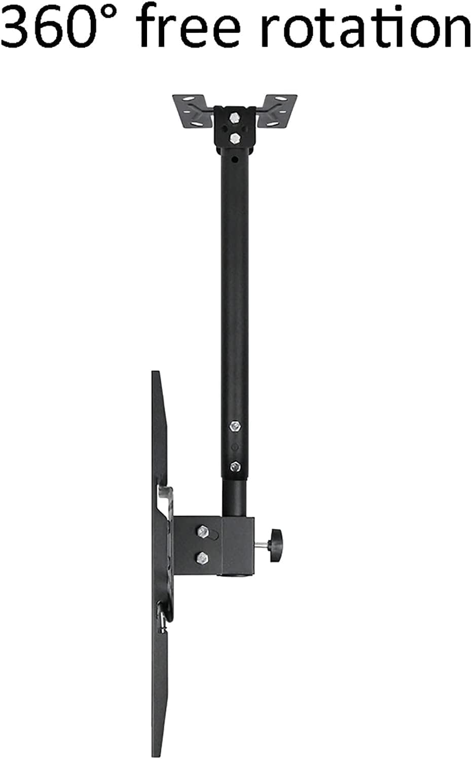 Diagram showing 360 degree free rotation of the TV mount