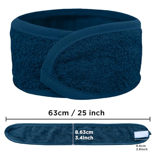 Image of DAN RIVER Spa Headband, Soft Terry Cloth Makeup & Skincare Pack of 3