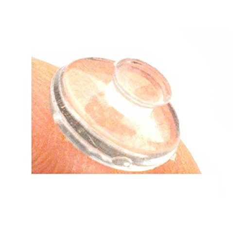 ASKANA Optical Soft Silicone Round-Shaped Round Shaped Click-on Slide-in Push-in Silicon Nose Pads for Reading Prescription Glasses Sunglasses L= 9 mm/~ 0.35'' (12 Pairs)