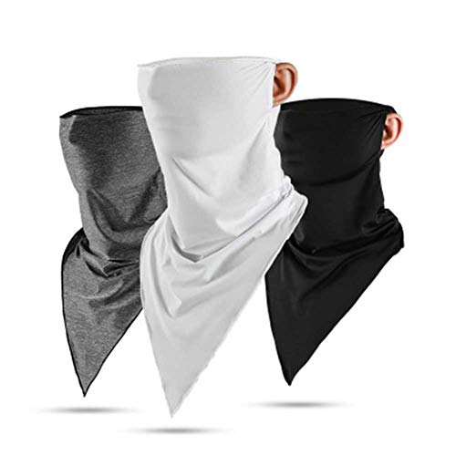 3 Pack Face Mask Bandanas Scarf Ice Silk Neck Gaiter Headwear Face Cover