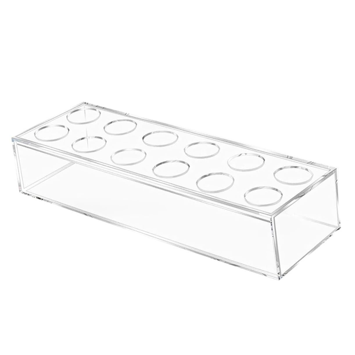 Florero acrílico rectangular transparente con 12 orificios para jarrón decorativo moderno
