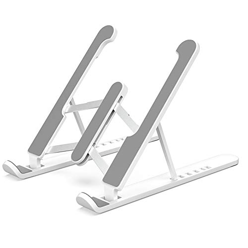 ノートパソコン スタンド pcスタンド 折りたたみ式 - LUXSURE 滑り止めパソコンスタンド 6段の高さ・角度調整可能 ABS素材 pc スタンド 軽量PC/MacBook/ラップトップ/iPad/タブレット パソコンスタン 10.5-22inのラップトップに最適 40KG荷重 銀色