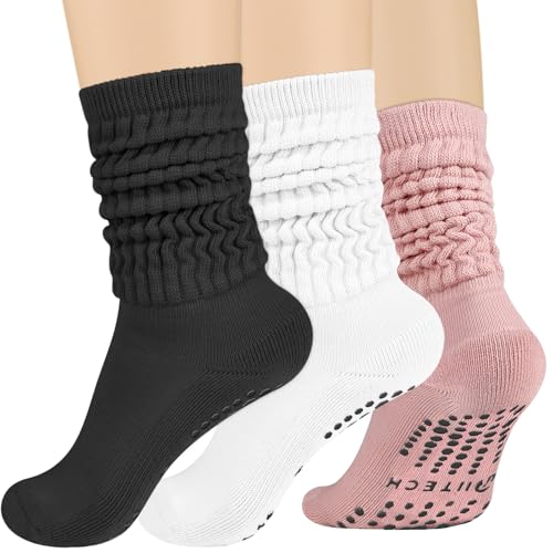 Chaussettes de Pilates antidérapantes pour femme (lot de 3 paires) idéales pour le yoga