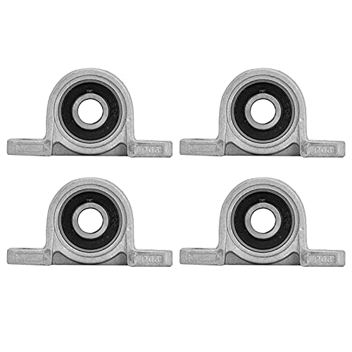 Tyenaza 4Pcs Bearings, Aluminium Alloy Pillow Bearing Set, Motion Accuracy Quiet Low Friction Widely Application Printer
