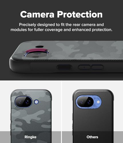 Image of Ringke Onyx for Google Pixel 10a [Anti-Fingerprint Texture] Slim Shockproof Protective Cover with Precise Camera Cutouts & Non-Slip Side Grip Case Back Cover - Camo Black