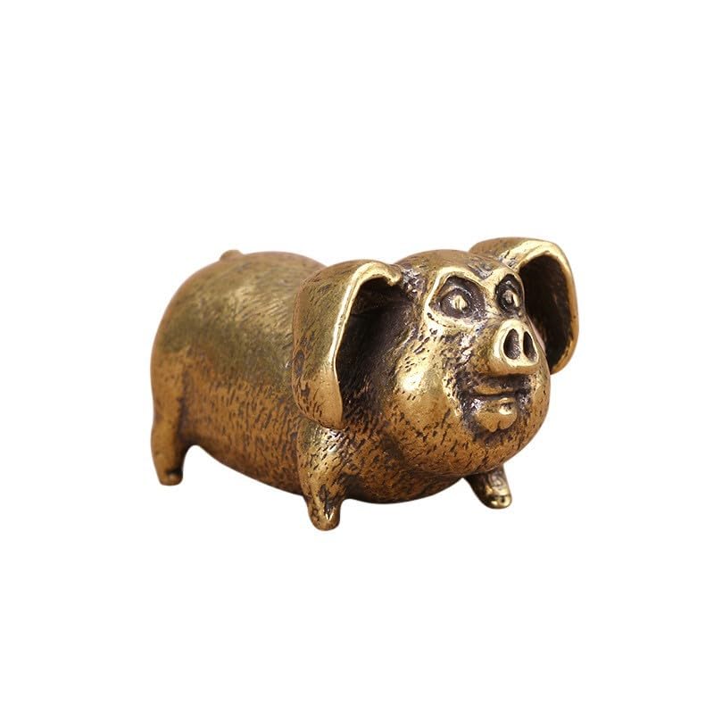 Cochon en cuivre massif figurine porte-bonheur idée cadeau originale