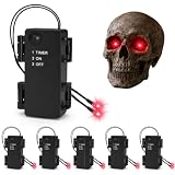 HOVCEH 6 Stück LED Augen für Totenkopf mit Timer, Gruselige Dekorationen