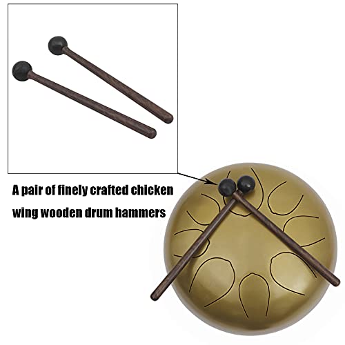 Tambour à langue en acier, tambour à main 8 notes 10 pouces, instrument à percussion en acier à tambour avec maillets… - Les Beatles, Paul McCartney, John Lennon, RIngo Starr, George Harrison Tambour à langue en acier, tambour à main 8 notes 10 pouces, instrument à percussion en acier à tambour avec maillets… – Image 3
