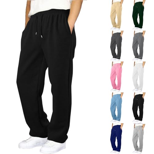 Y2k Baggy Sweatpants Boys Girls Low Rise Drawstring Athletic Track Pants Stretch Soft Straight Leg Sport Trousers