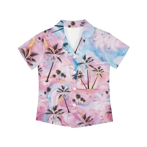 SYtrade Boys Girls Hawaii Shirt Button Down Short Sleeve Aloha Shirt for Kids Tropical Holiday Shirt