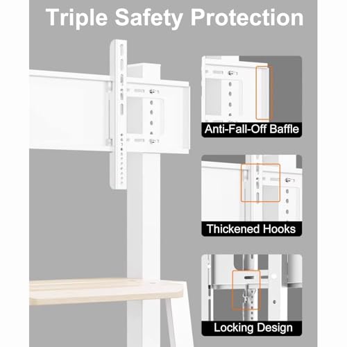 Soporte móvil para TV 32-90 pulgadas con ruedas blanco miniatura 3