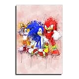 Sonics-Hedgehogs Anime Canvas Painting Wall Art Poster Print Nordic Kids Decoration Picture Children