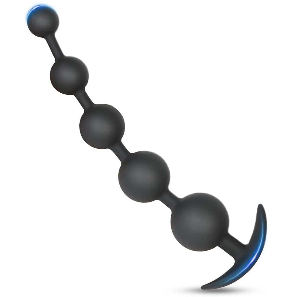 BDSMAGE Silikon Analkugeln Buttplug mit 5 Kugeln, Analplug Analkette mit Anal beads für Männer und Frauen, Extra Lang Anal Dildo Anal Hook Anus Masturbator Sex Toy Sexspielzeug (L)