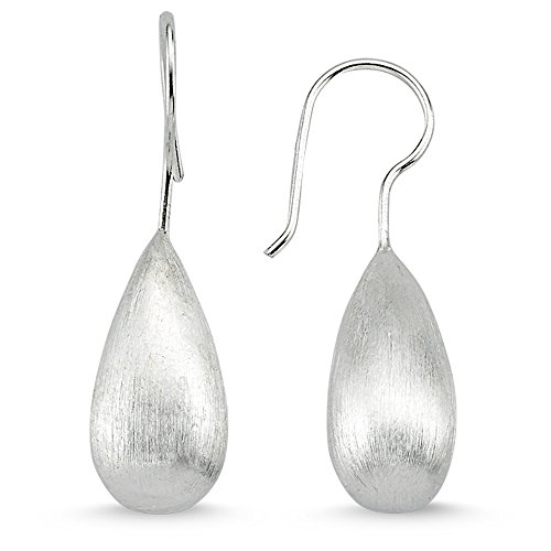 Preisvergleich Produktbild Vinani Ohrhänger Tropfen bauchig mattiert Sterling Silber 925 Ohrringe 2OHR