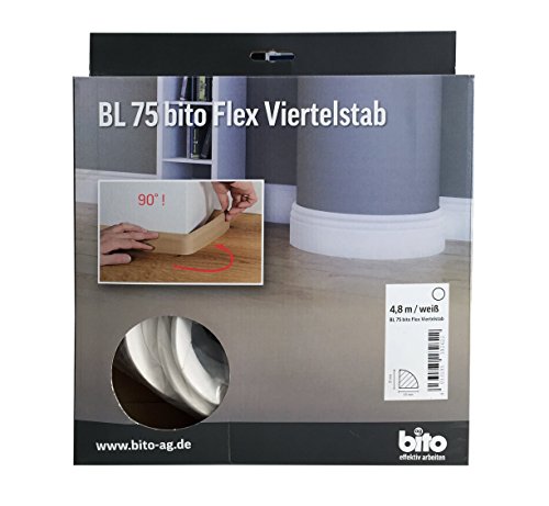 Flexible Sockelleiste, biegbare Fußbodenleiste, Viertelstab Profil,...