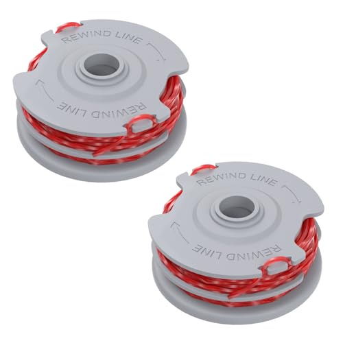 Strimmer Wire 2 PCS Strimmer Spool Line Compatible with Flymo FLY021/513937190 Grass Cutter Trimmer Wire 1.5mm Double Line Autofeed Spools Replacement for Contour XT Mini/Multi Trim Grass Trimmer