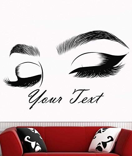 Miniatura 7 de Calcomanía de pared para pestañas - Pestañas - Cejas - Chica hermosa - Salón de belleza - Texto personalizado - Cejas - Calcomanía adhesiva - Citas